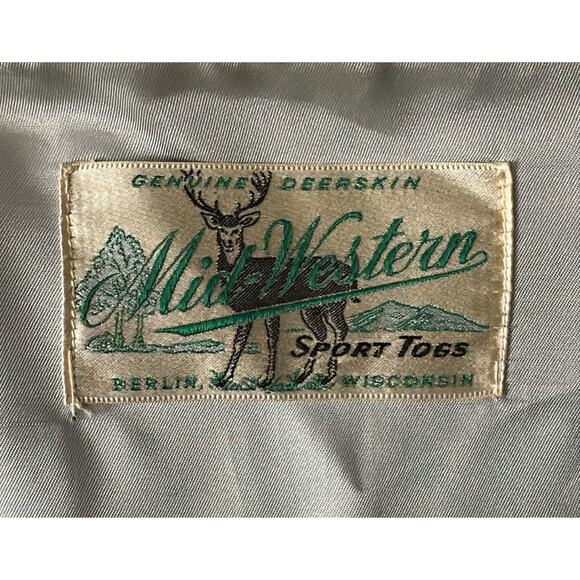 Vintage Mid-Western Sport Togs Genuine Deerskin Men’s Jacket Size Small - Picture 6 of 7